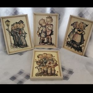 Vintage 1950's Set of 4 Hummel Pictures